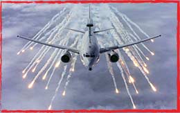 A 2 Sqn RAAF E-7A Wedgetail AEW&C deploys countermeasures munitions